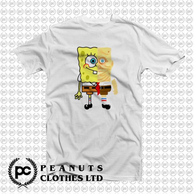 Cartoon vs Real Spongebob Squarepants T-Shirt On Sale