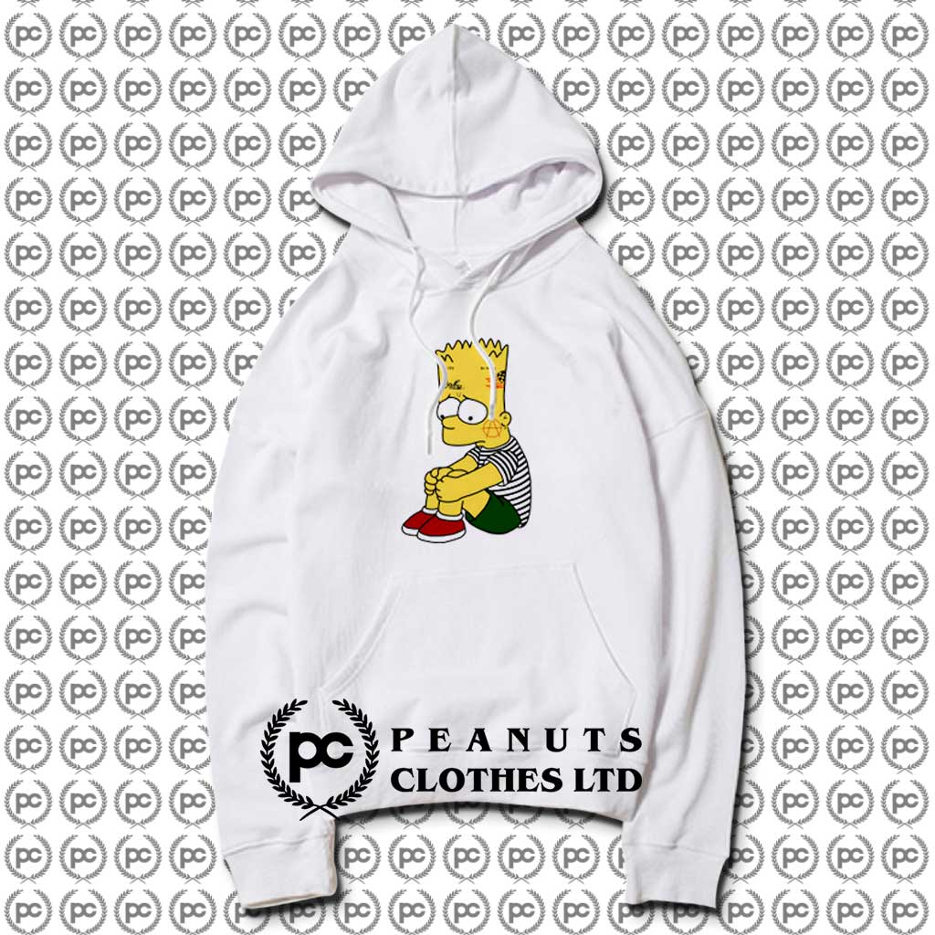 Get Cry Lil Peep Bart Simpson Hoodie Custom Design