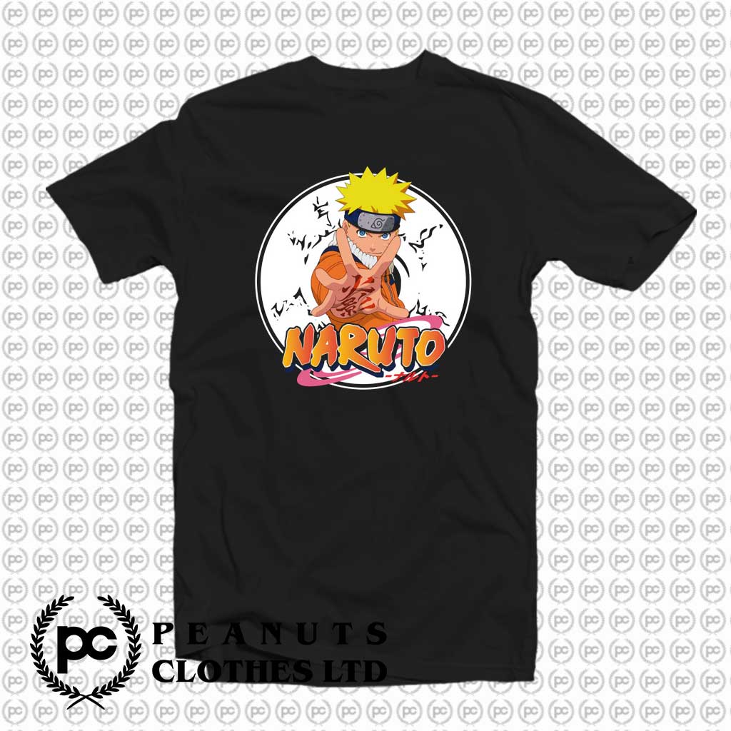 Get Naruto Uzumaki Logo Japanese T-Shirt On Sale