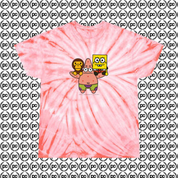2008 Baby milo Bape X Spongebob Rare Cyclone Tie Dye T Shirt Coral