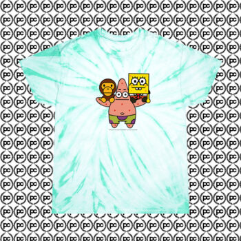 2008 Baby milo Bape X Spongebob Rare Cyclone Tie Dye T Shirt Mint