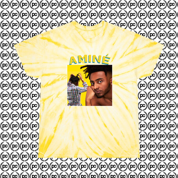 Amine 90 s Rapper Cyclone Tie Dye T Shirt Pale Yellow