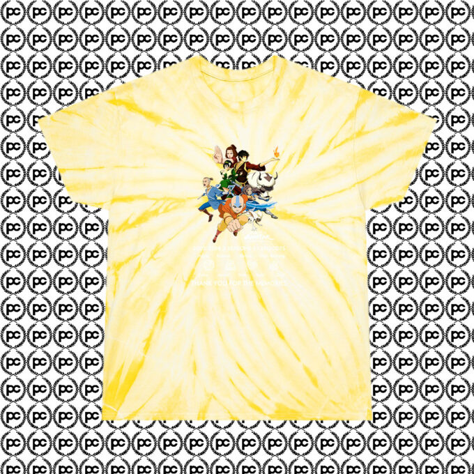 Avatar The Last Airbender Cyclone Tie Dye T Shirt Pale Yellow