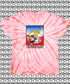 Bart Simpson Calvin And Hobbes Vintage 90s Cyclone Tie Dye T Shirt Coral