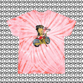 Betty Boop Biker Cartoon Cyclone Tie Dye T Shirt Coral