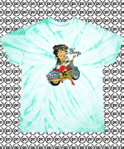 Betty Boop Biker Cartoon Cyclone Tie Dye T Shirt Mint