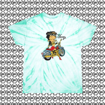 Betty Boop Biker Cartoon Cyclone Tie Dye T Shirt Mint