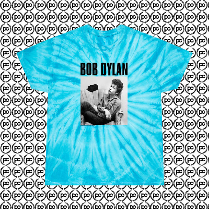Bob Dylan Sitting Cyclone Tie Dye T Shirt Turquoise
