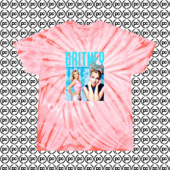 Britney Spears Vintage Cool Cyclone Tie Dye T Shirt Coral