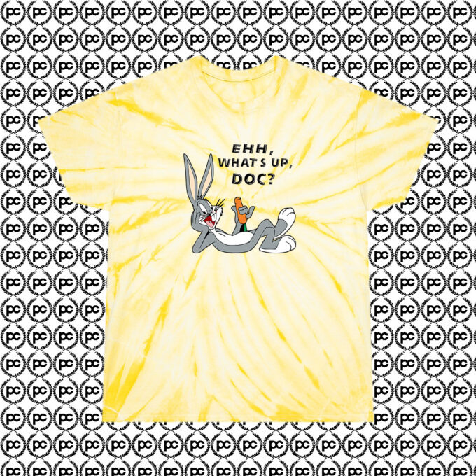 Bugs Bunny Ehh Whats Up Doc Cyclone Tie Dye T Shirt Pale Yellow