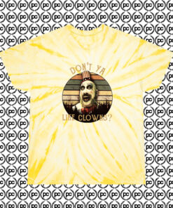 Captain Spaulding Like Clowns Rob Zombie Cyclone Tie Dye T Shirt Pale Yellow