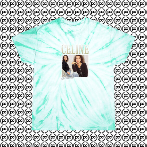 Celine Dion Casual Retro Retro Cyclone Tie Dye T Shirt Mint