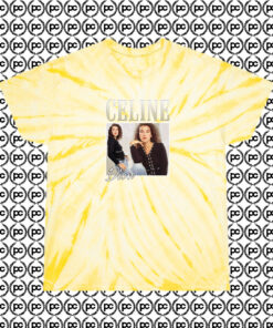 Celine Dion Casual Retro Retro Cyclone Tie Dye T Shirt Pale Yellow