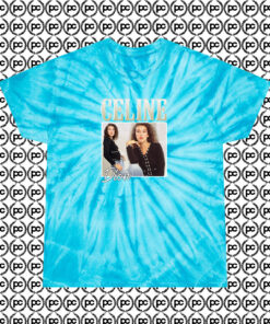 Celine Dion Casual Retro Retro Cyclone Tie Dye T Shirt Turquoise
