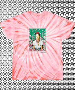Cheap Frida Kahlo Floral Vintage Cyclone Tie Dye T Shirt Coral