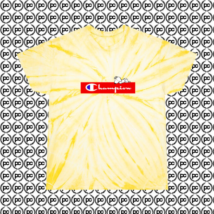 Cute Champion Peanuts Cyclone Tie Dye T Shirt Pale Yellow