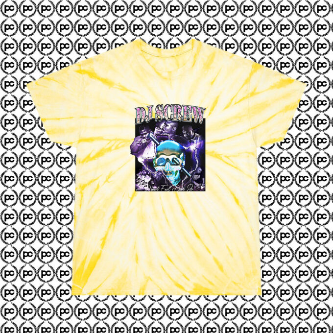 DJ Screw Vintage 90s Rap Cyclone Tie Dye T Shirt Pale Yellow