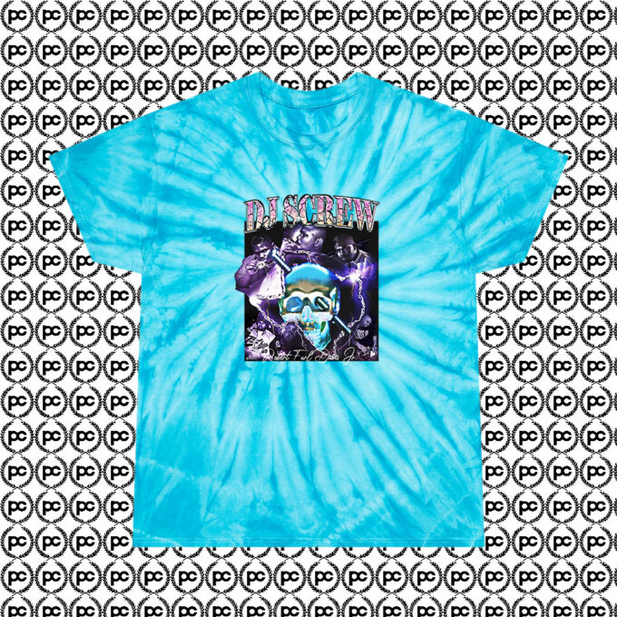 DJ Screw Vintage 90s Rap Cyclone Tie Dye T Shirt Turquoise