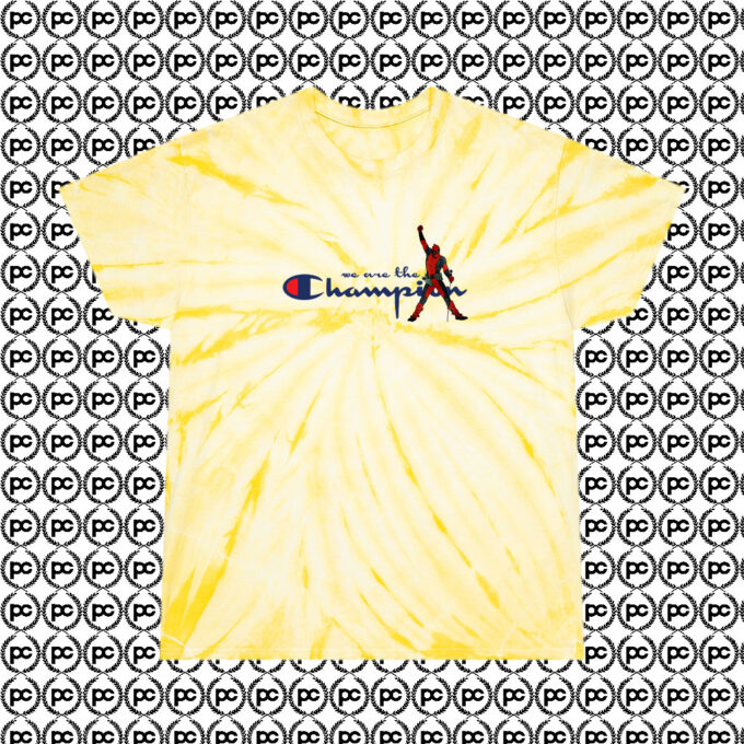 Deadpool Freddie Mercury Champion Cyclone Tie Dye T Shirt Pale Yellow