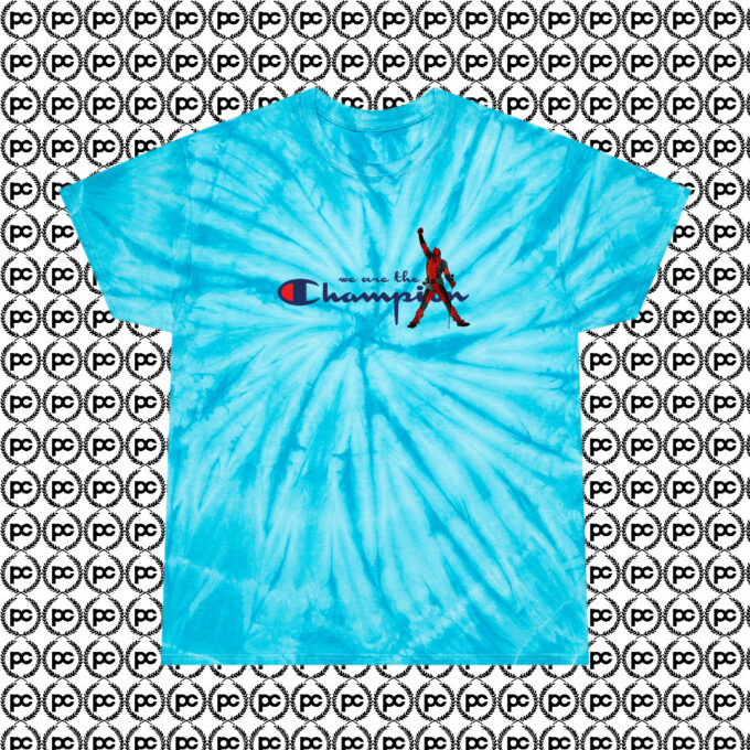 Deadpool Freddie Mercury Champion Cyclone Tie Dye T Shirt Turquoise
