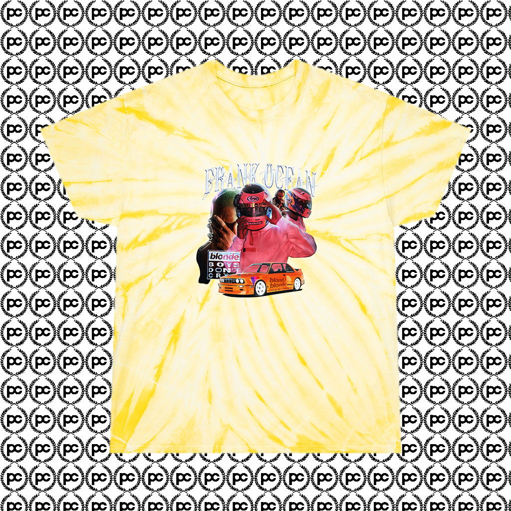 Frank Ocean Blonde Car Cool 90s Rapper Cyclone Tie Dye T Shirt Pale Yellow