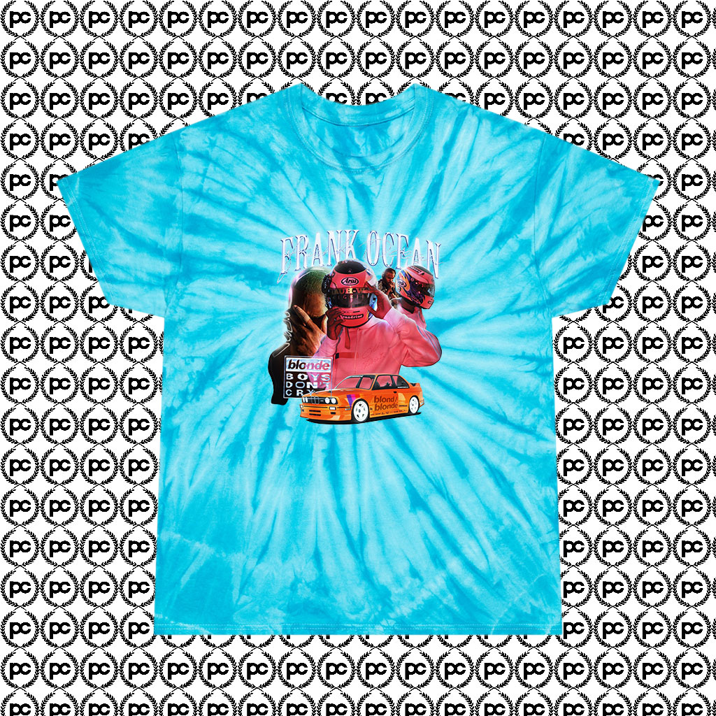 Frank Ocean Blonde Car Cool 90s Rapper Cyclone Tie Dye T Shirt Turquoise
