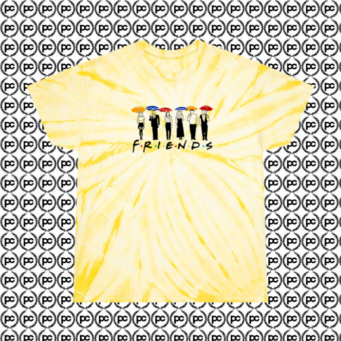 Friends TV Show Umbrella Shirt Cyclone Tie Dye T Shirt Pale Yellow