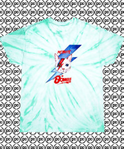 Funny Meowie Cat David Bowie Parody Cyclone Tie Dye T Shirt Mint