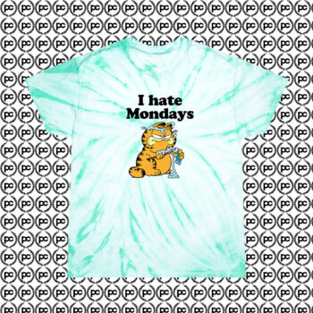 Garfield Hate Mondays Cyclone Tie Dye T Shirt Mint