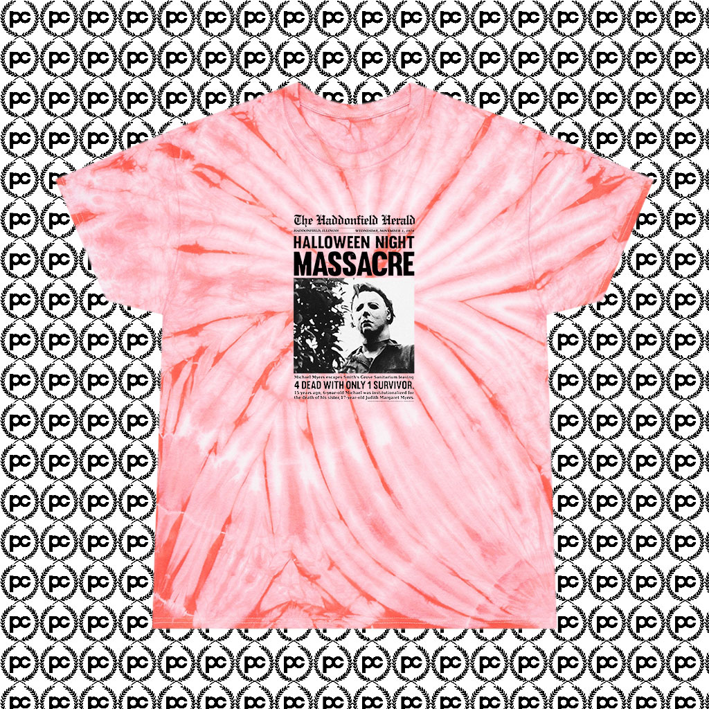 Halloween Night Massacre Cyclone Tie Dye T Shirt Coral
