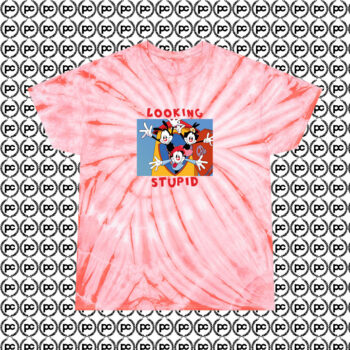 Happiness Looking Stupid Animaniacs Cute Cyclone Tie Dye T Shirt Coral