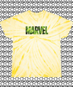 Marvel Logo Hulk Avengers Cyclone Tie Dye T Shirt Pale Yellow