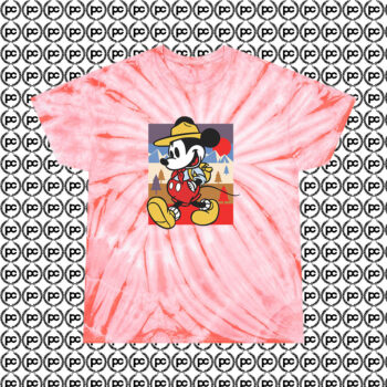 Mickey Mouse Park Ranger Tie Dye Disney Collection Cyclone Tie Dye T Shirt Coral