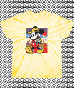 Mickey Mouse Park Ranger Tie Dye Disney Collection Cyclone Tie Dye T Shirt Pale Yellow