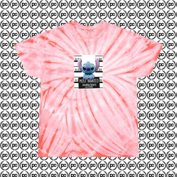 Most Wanted Stealing Hearts Stitch Cyclone Tie Dye T Shirt Coral