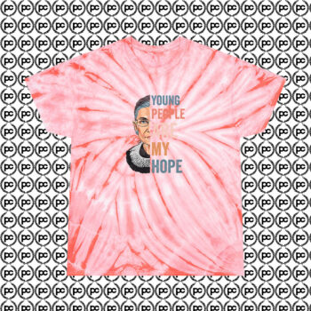 New Ruth Bader Ginsburg Young People Cyclone Tie Dye T Shirt Coral