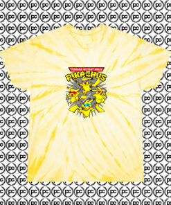 PIKACHU NINJA TURTLE Kids T Shirts Cyclone Tie Dye T Shirt Pale Yellow