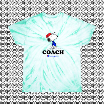 Peanuts Snoopy Coach Champion Cyclone Tie Dye T Shirt Mint
