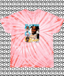 Playboi Carti Homage Cool 90s Rapper Cyclone Tie Dye T Shirt Coral