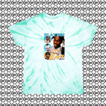 Playboi Carti Homage Cool 90s Rapper Cyclone Tie Dye T Shirt Mint
