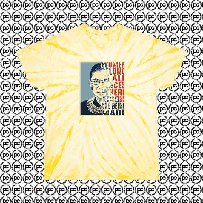 Ruth Bader Ginsburg Notorious RBG Cyclone Tie Dye T Shirt Pale Yellow