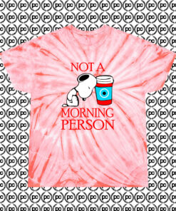 Snoopy Not A Morning Person Cyclone Tie Dye T Shirt Coral