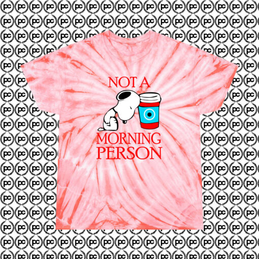 Snoopy Not A Morning Person Cyclone Tie Dye T Shirt Coral