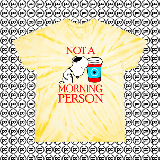 Snoopy Not A Morning Person Cyclone Tie Dye T Shirt Pale Yellow