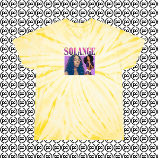 Solange Rapper Cyclone Tie Dye T Shirt Pale Yellow