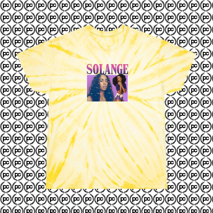 Solange Rapper Cyclone Tie Dye T Shirt Pale Yellow