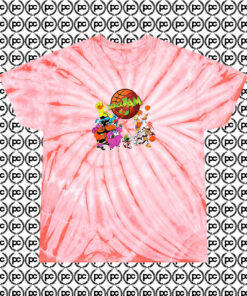 Space Jam Jump Ball Cyclone Tie Dye T Shirt Coral