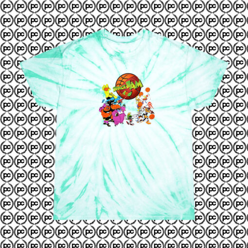 Space Jam Jump Ball Cyclone Tie Dye T Shirt Mint