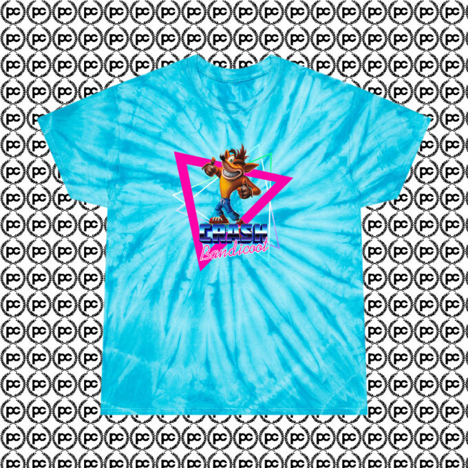 Special of Crash Bandicoot Playstation Gaming Cyclone Tie Dye T Shirt Turquoise