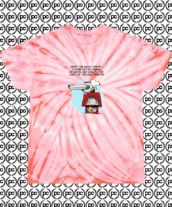 Star Trek Snoopy And Woodstock Cyclone Tie Dye T Shirt Coral